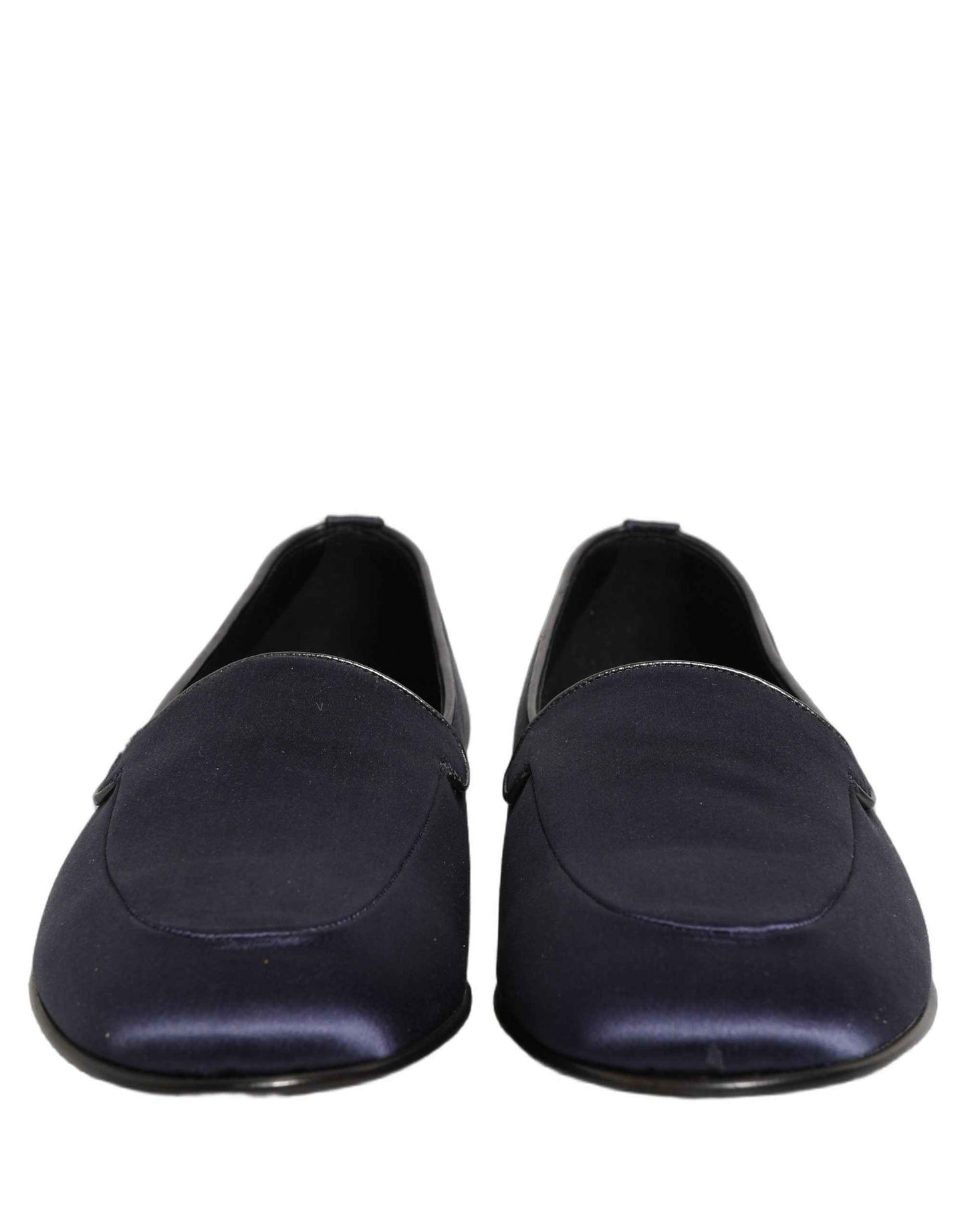 Navy Blue Satin DG Logo Dress Loafers Shoes