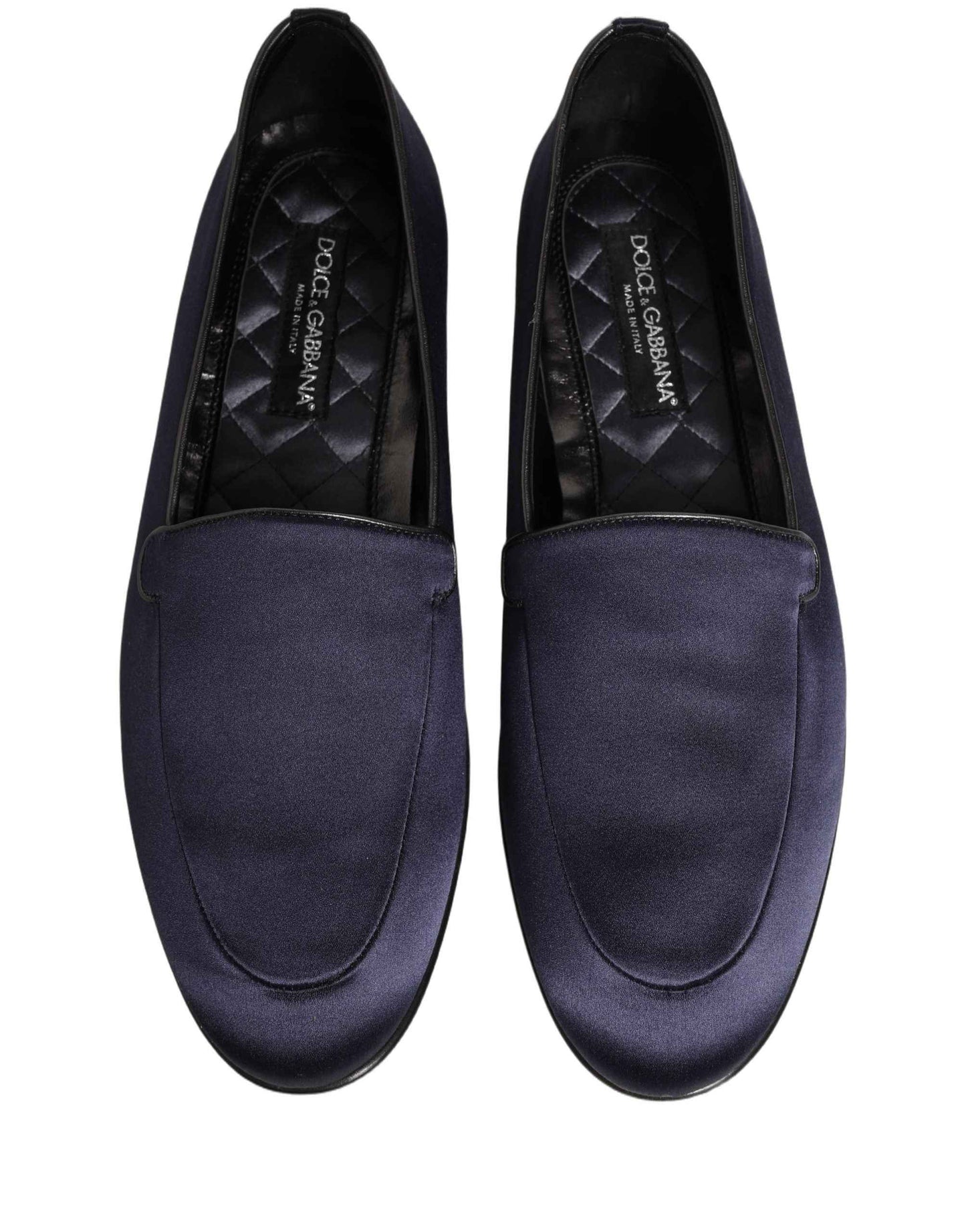 Navy Blue Satin DG Logo Dress Loafers Shoes