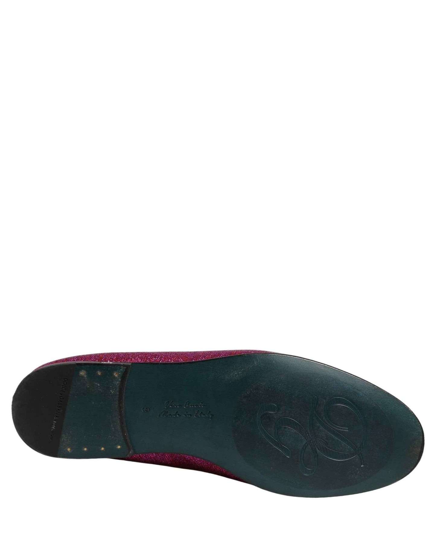 Pink Glitter Lurex Logo Dress Loafers Shoes