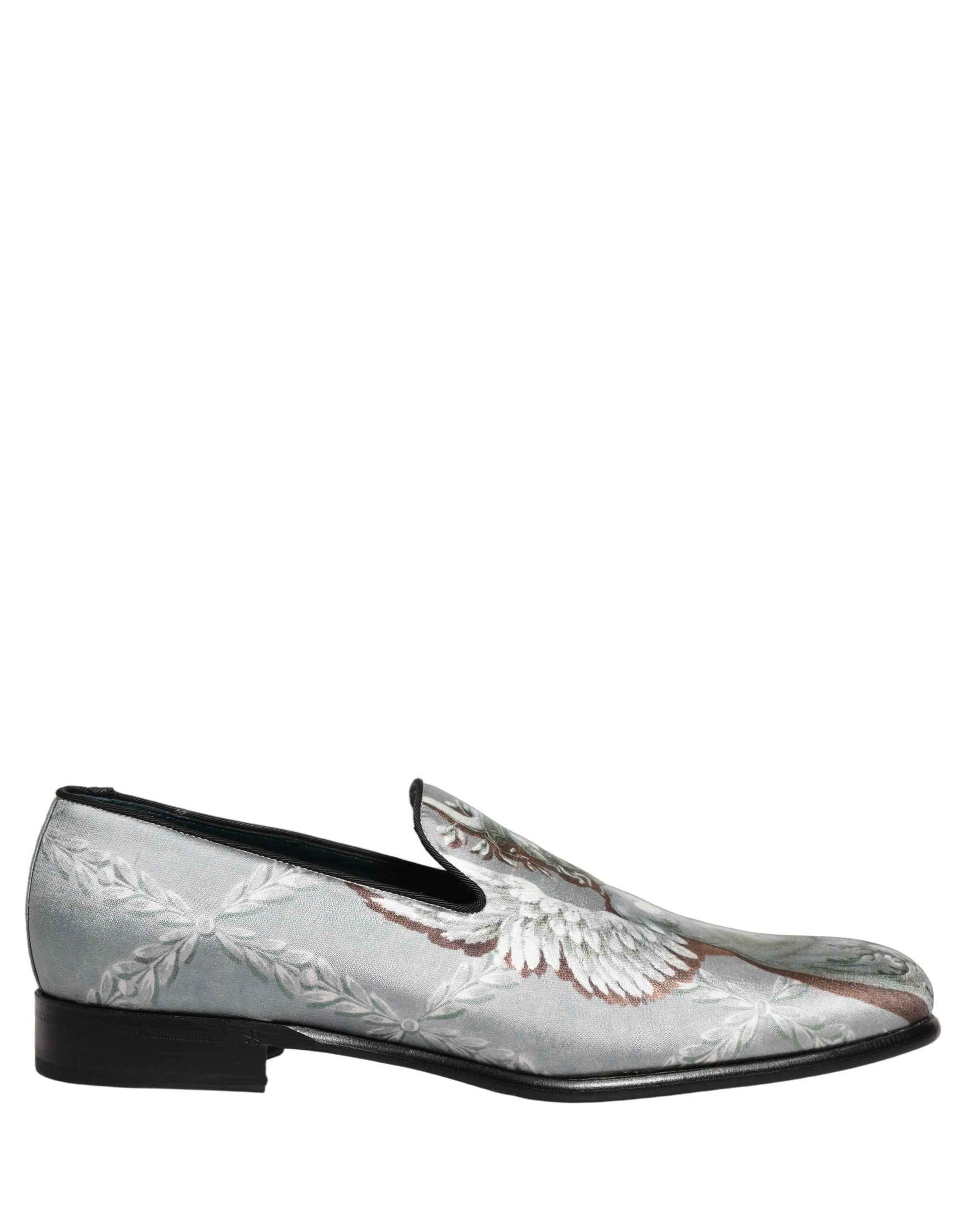 Gray Baroque Angel Velvet Men Loafers Shoes
