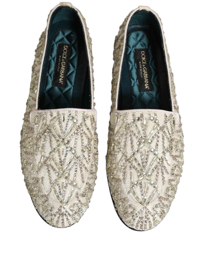 White Velvet Embroidered Dress Loafers Shoes