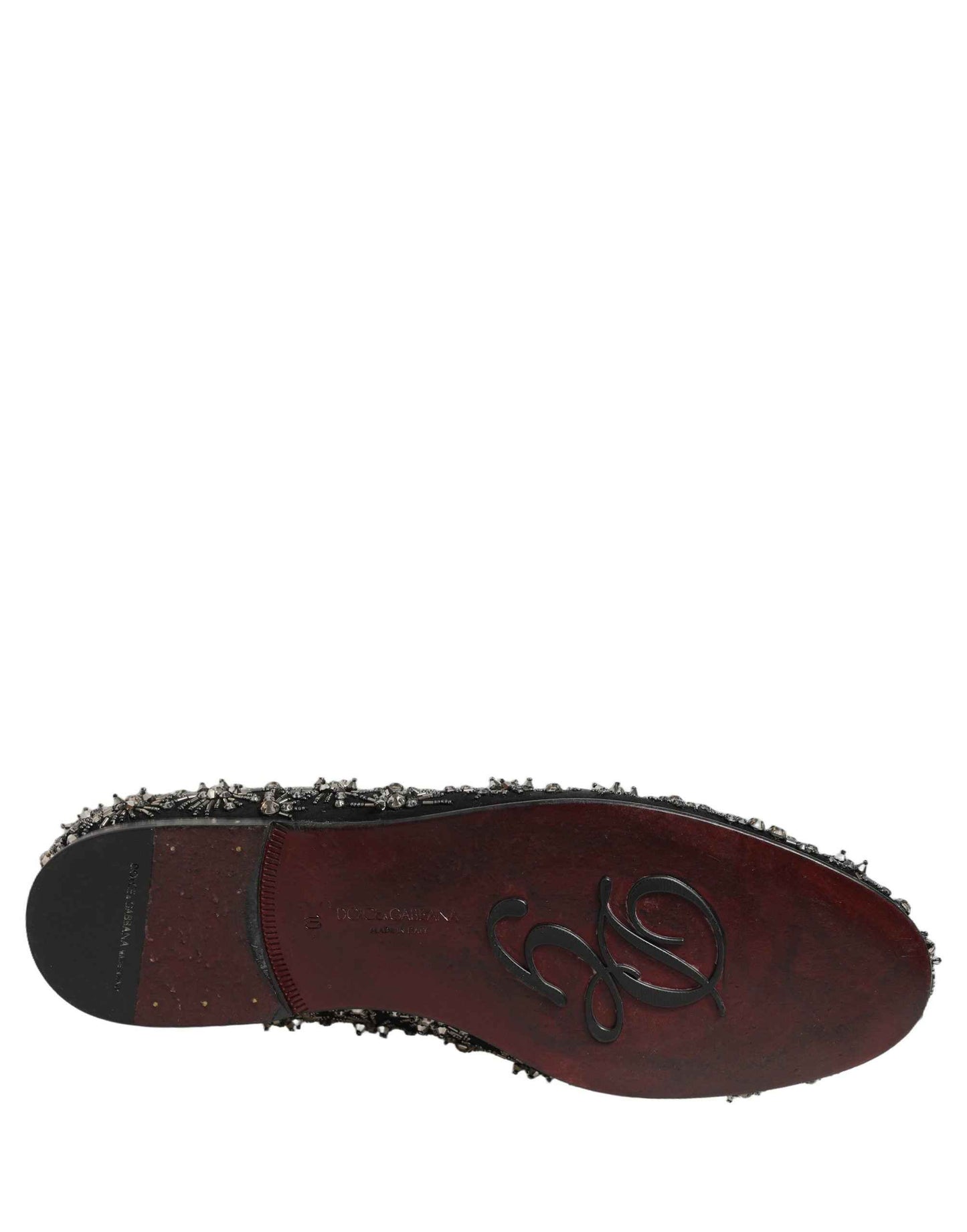 Black Crystal Embellished Dress Loafers Shoes