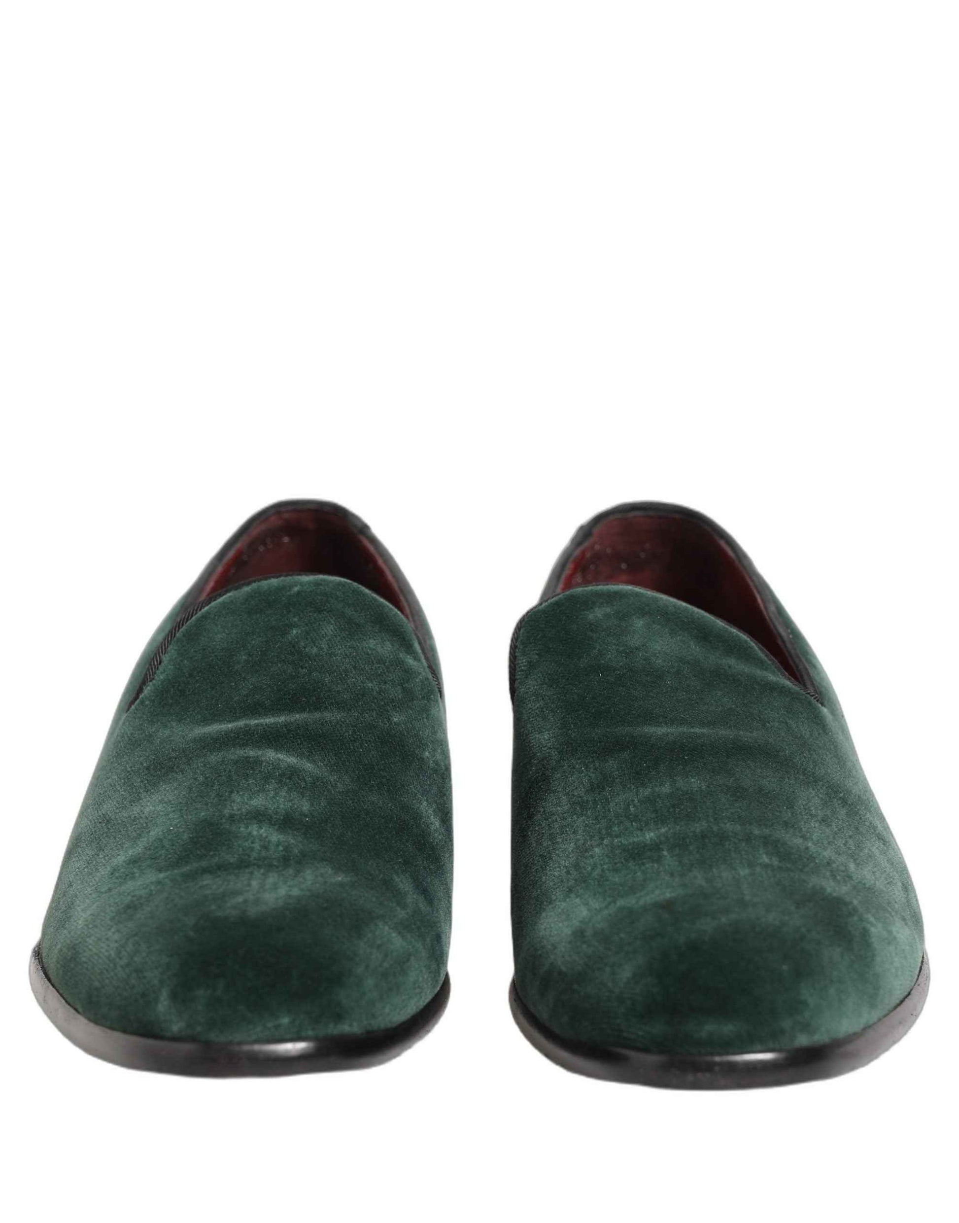 Green Suede Formal Slip On Men Loafers Shoes