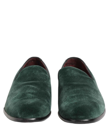 Green Suede Formal Slip On Men Loafers Shoes