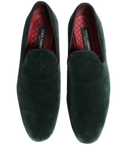 Green Suede Formal Slip On Men Loafers Shoes