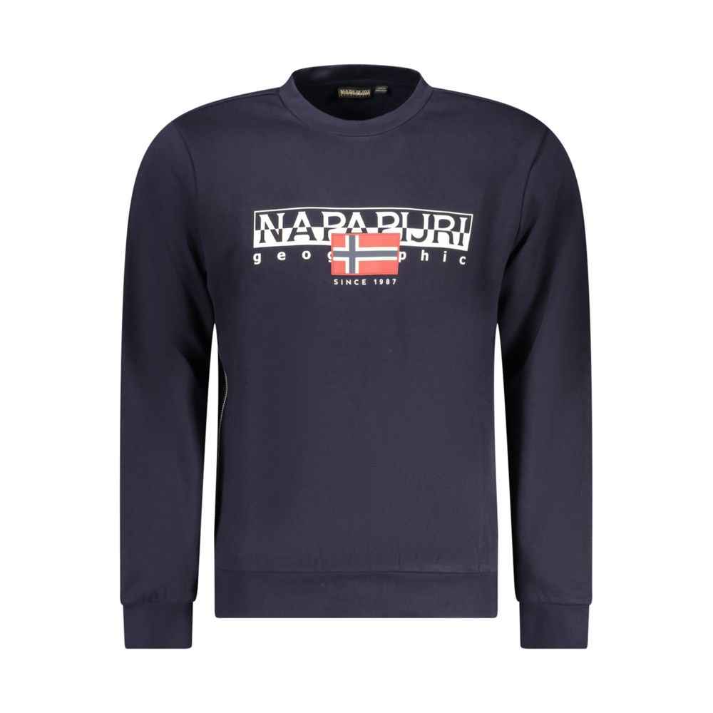 Blue Cotton Men Sweater