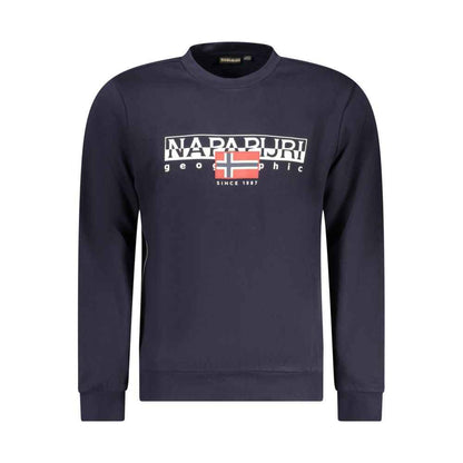 Blue Cotton Men Sweater