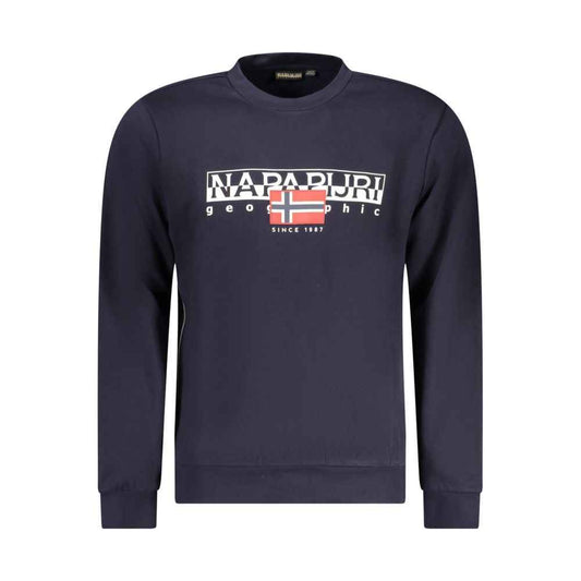 Blue Cotton Men Sweater