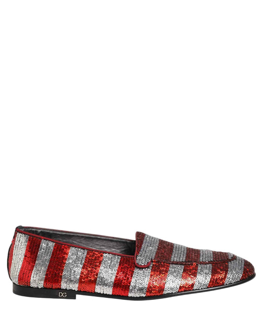 Multicolor Flag Sequin Dress Loafers Shoes
