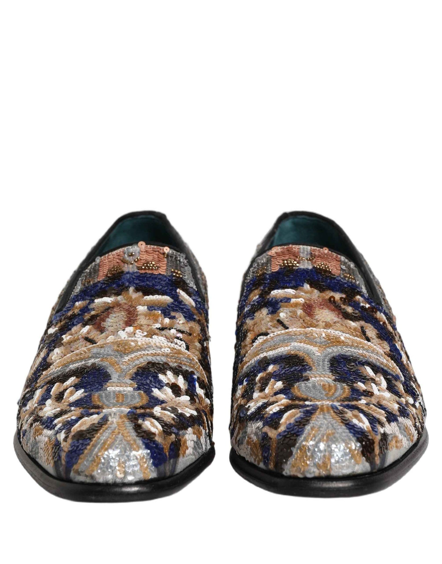 Multicolor Embroidered Sequin Loafers Shoes
