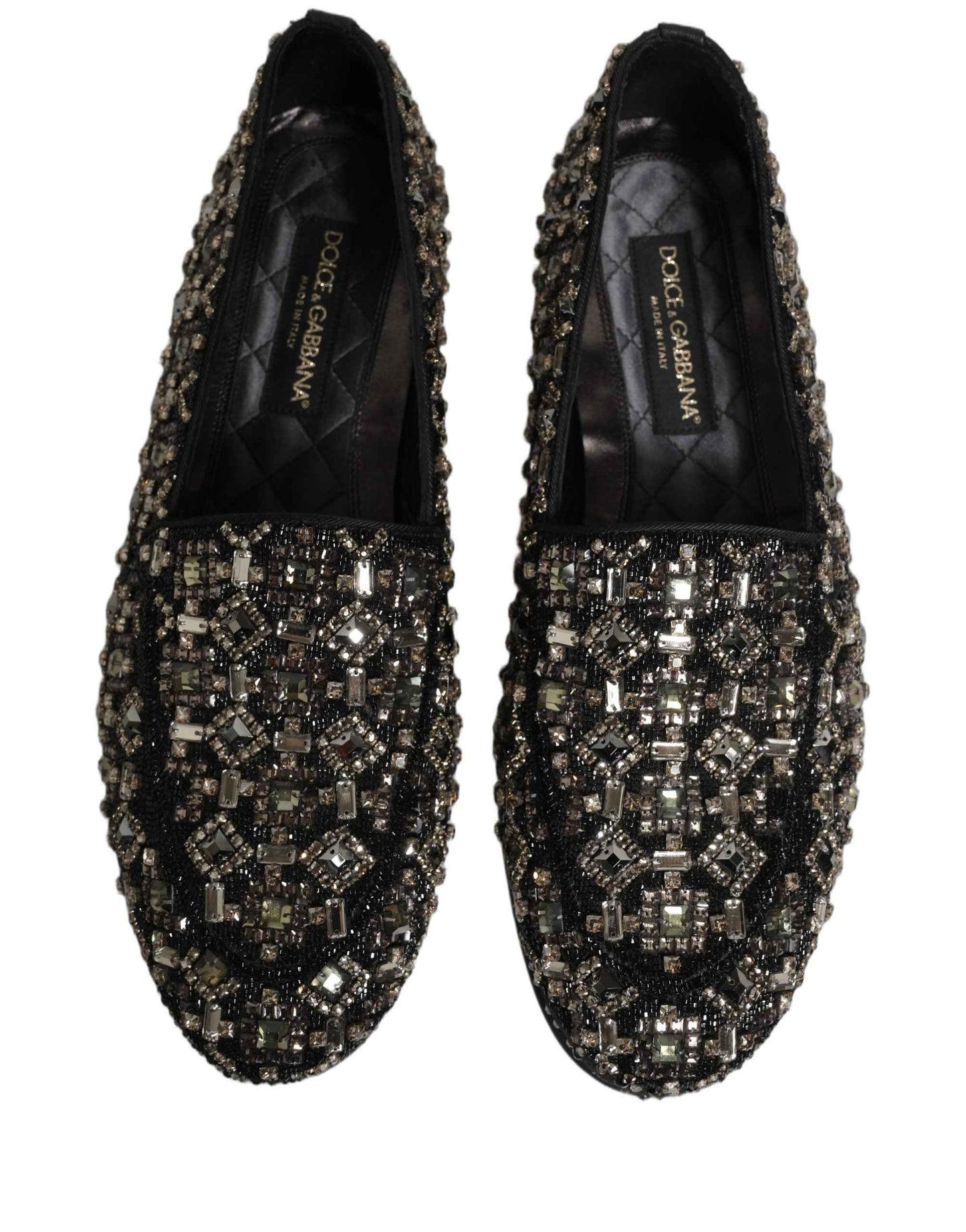 Silver Leather Logo Slip On Loafers Shoes