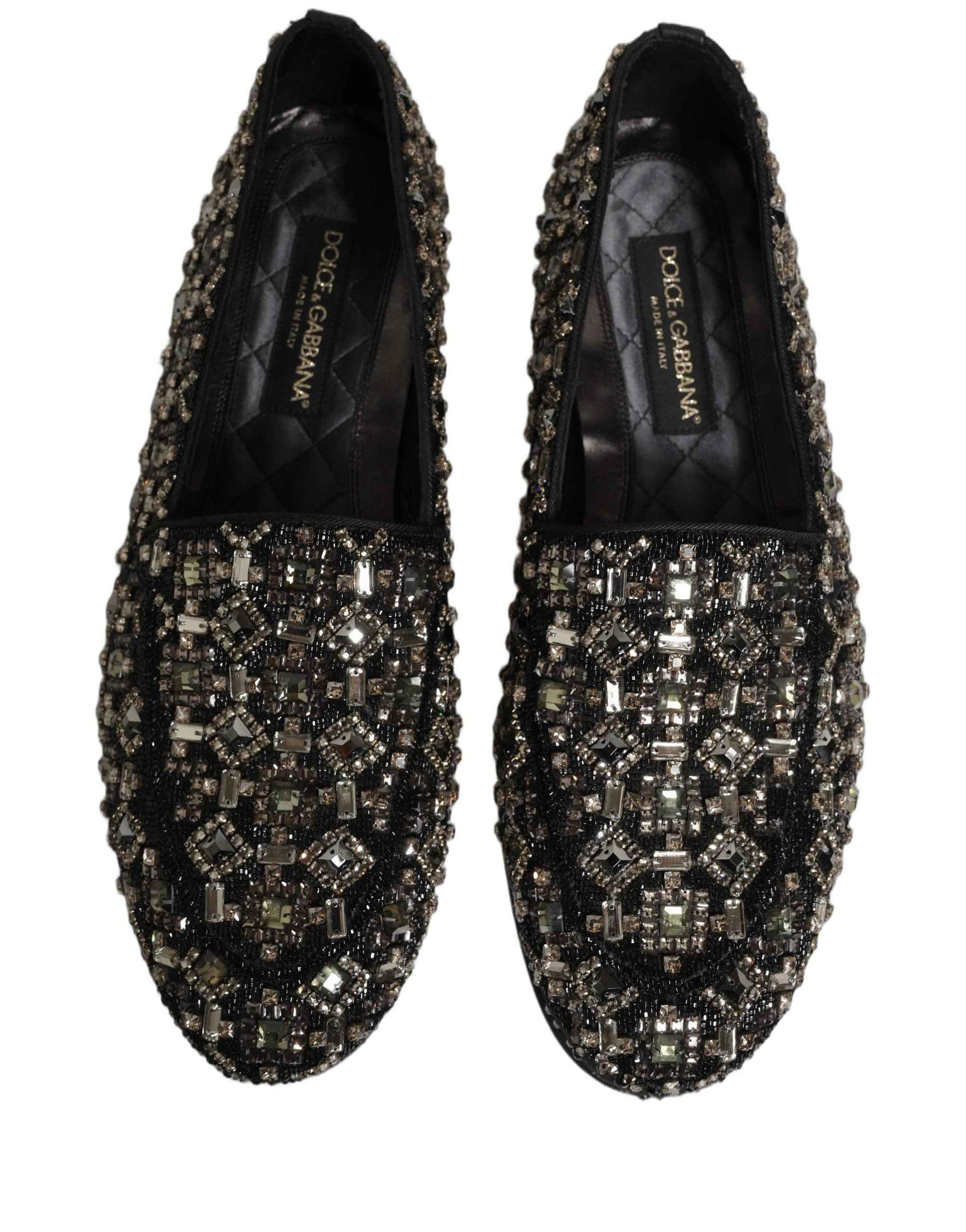 Silver Leather Logo Slip On Loafers Shoes