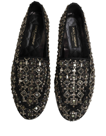 Silver Leather Logo Slip On Loafers Shoes