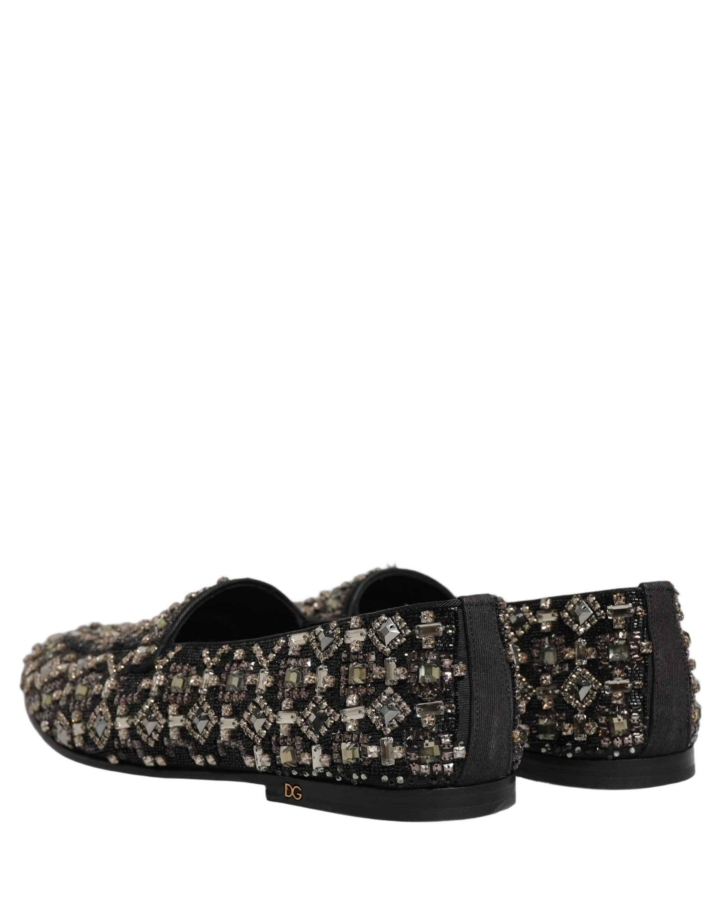Silver Leather Logo Slip On Loafers Shoes