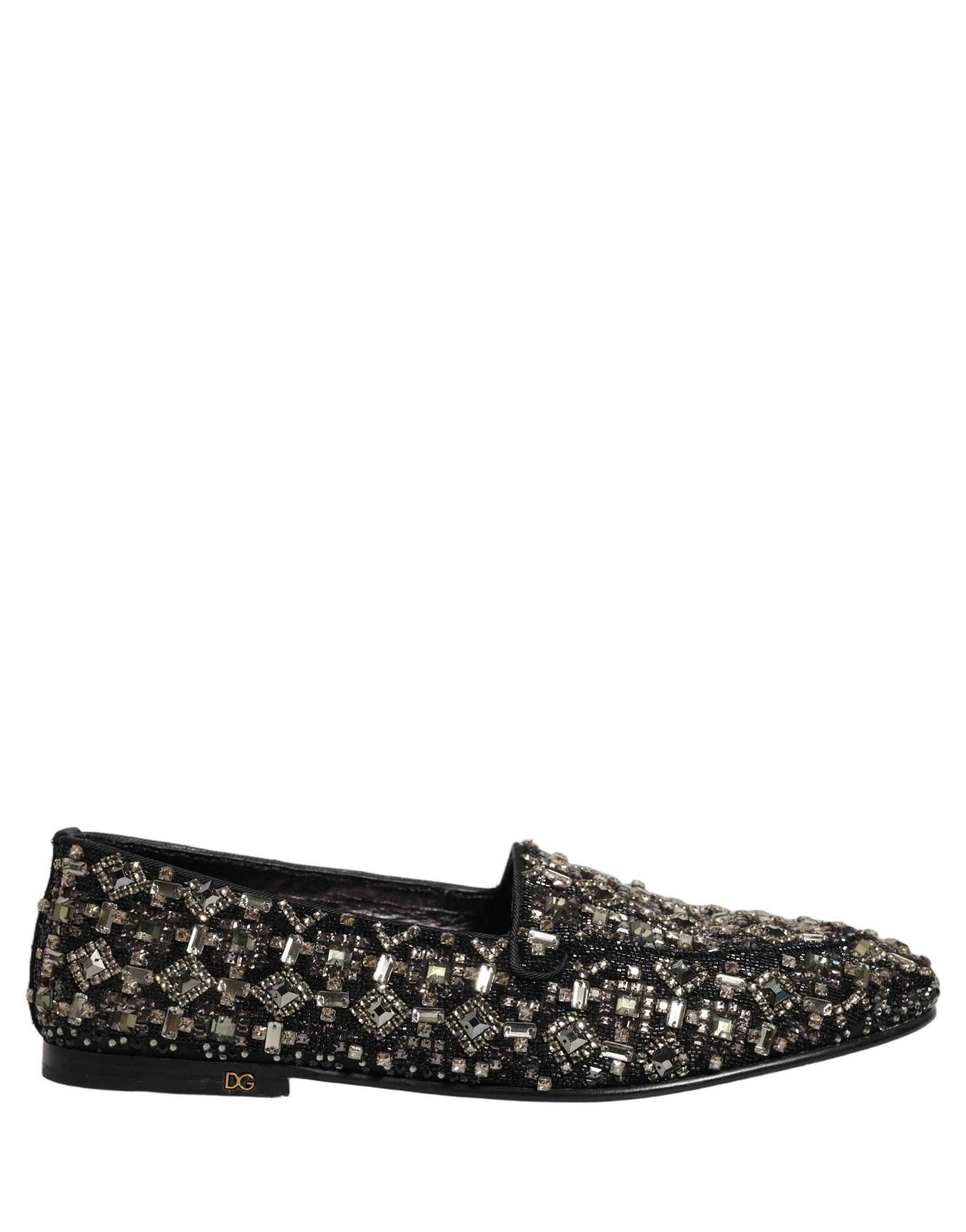 Silver Leather Logo Slip On Loafers Shoes