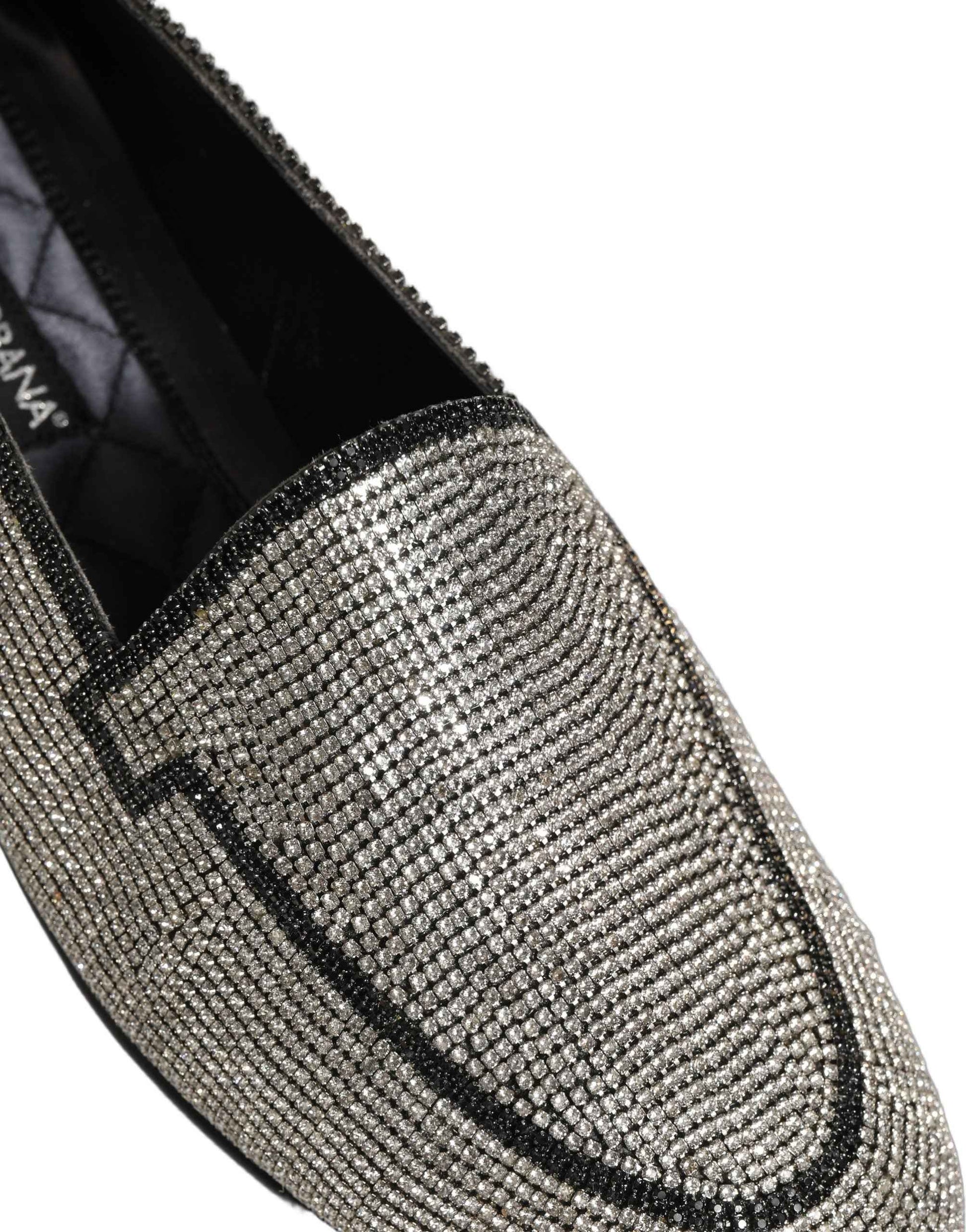 Silver Crystal Embellished Men Loafers Shoes