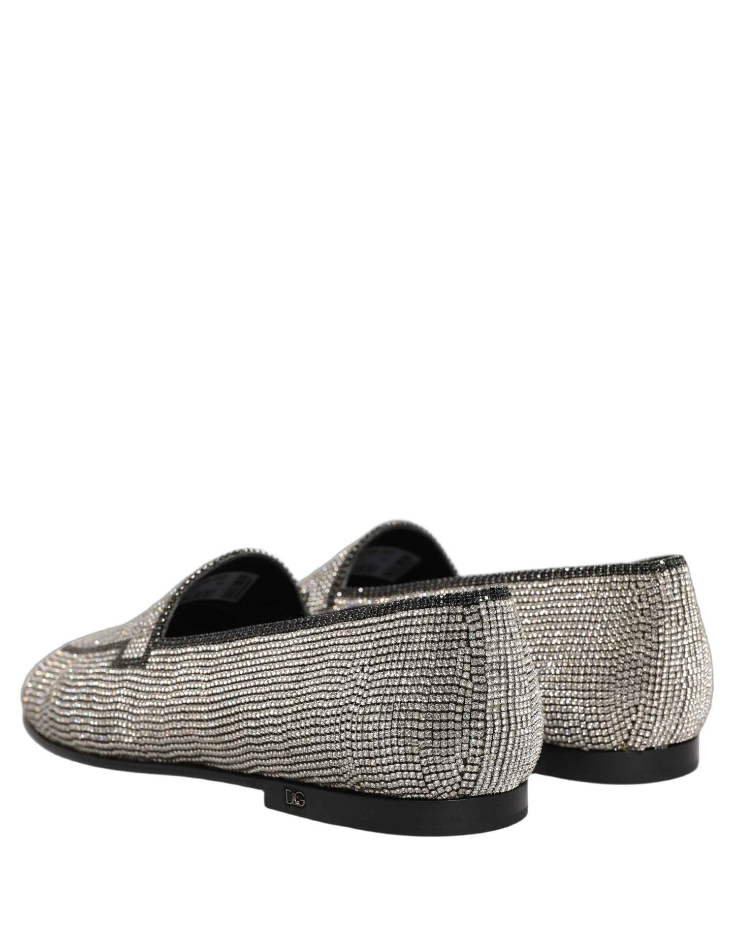 Silver Crystal Embellished Men Loafers Shoes