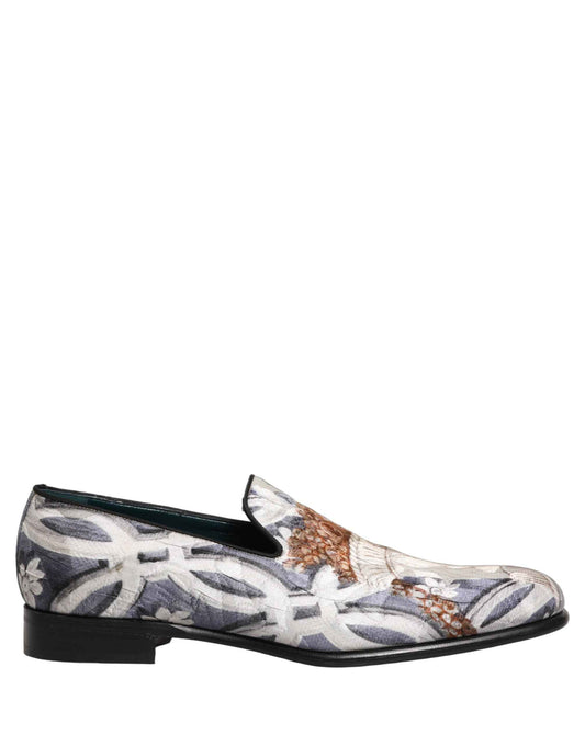 Multicolor Floral Tapestry Embroidery Loafer Shoes