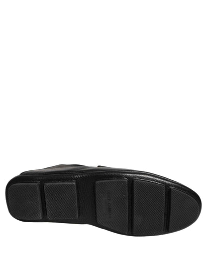 Black Deerskin Leather Driver Loafers Shoes