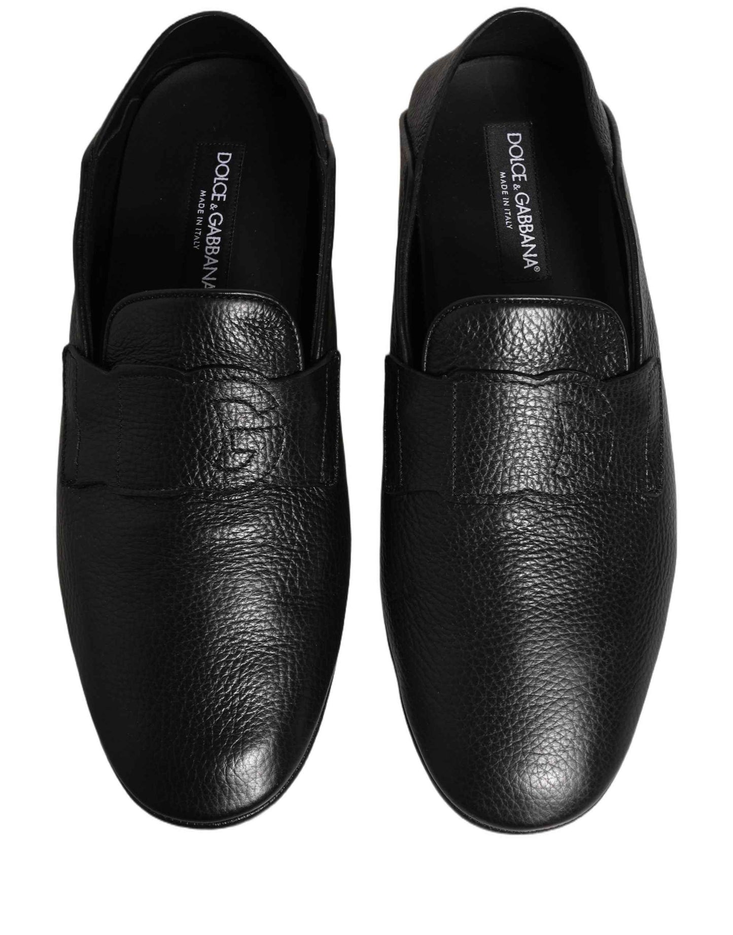 Black Deerskin Leather Driver Loafers Shoes