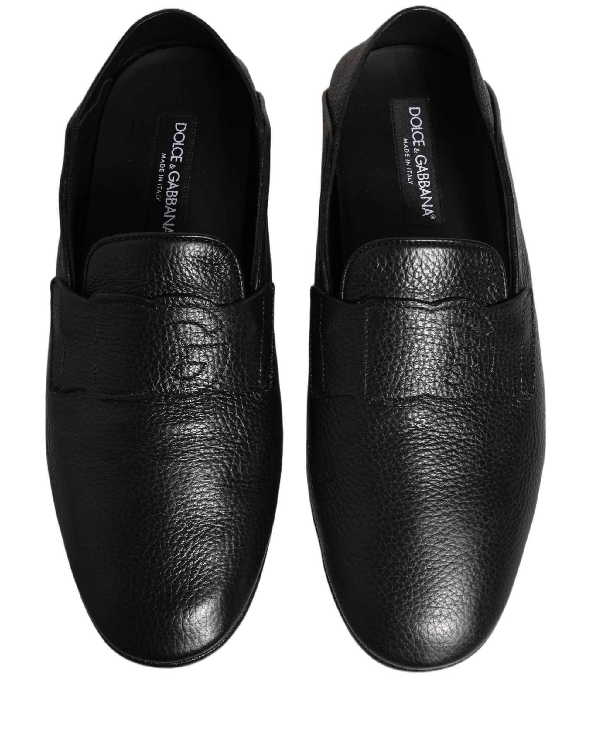 Black Deerskin Leather Driver Loafers Shoes