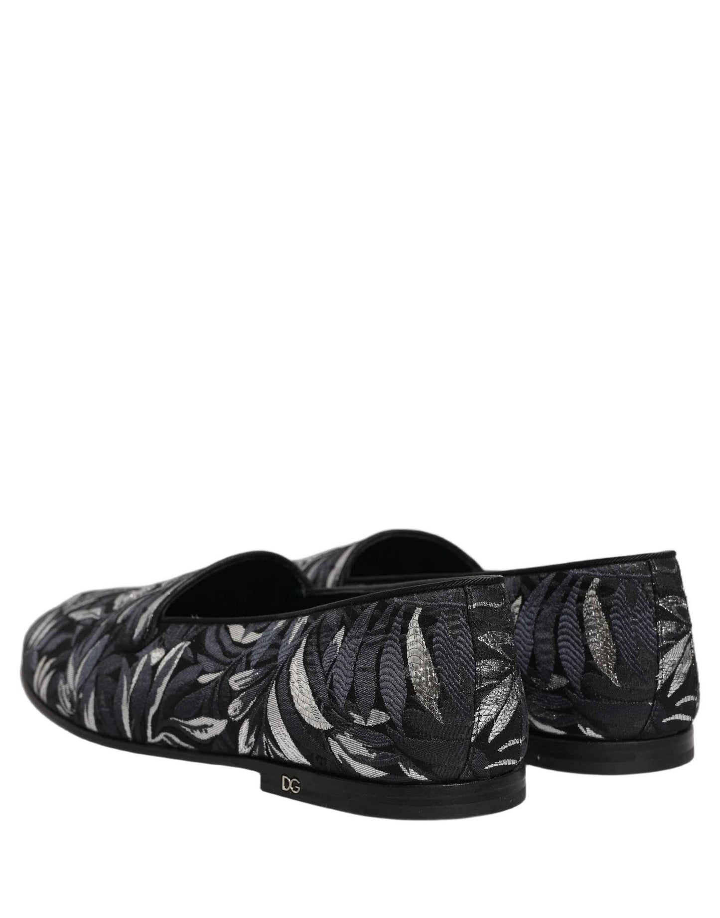 Black Leaf Embroidery Dress Men Loafers Shoes