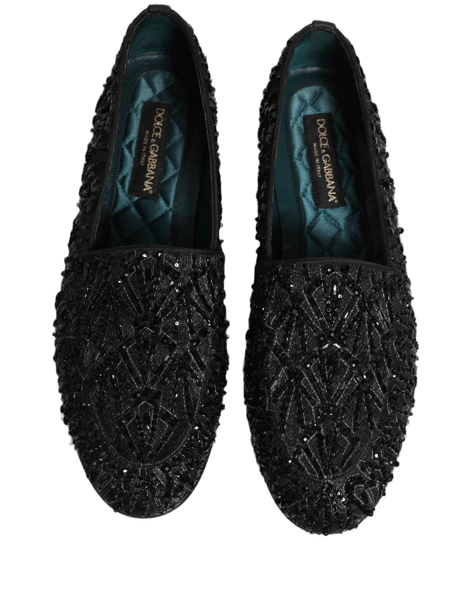 Black Velvet Embroidered Dress Loafers Shoes
