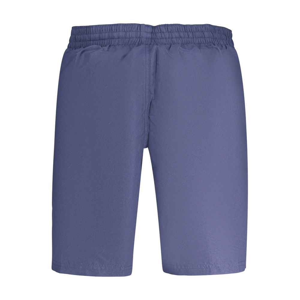 Blue Polyester Men's Swim Boxer
