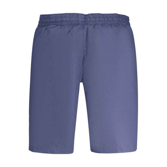 Blue Polyester Men's Swim Boxer