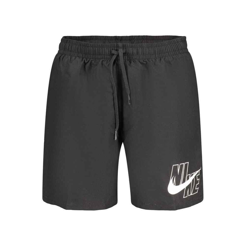 Black Polyester Men's Swimwear
