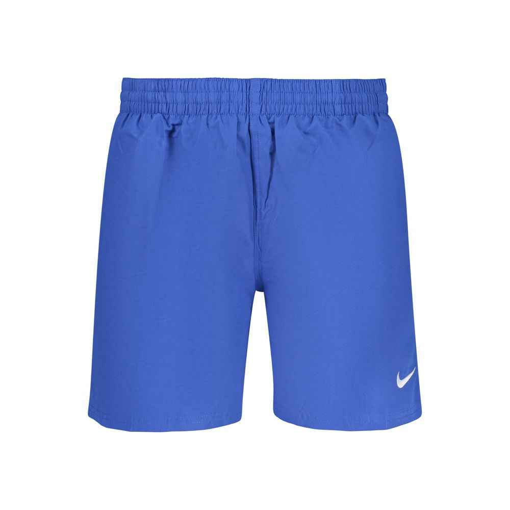 Blue Polyester Men's Swimwear