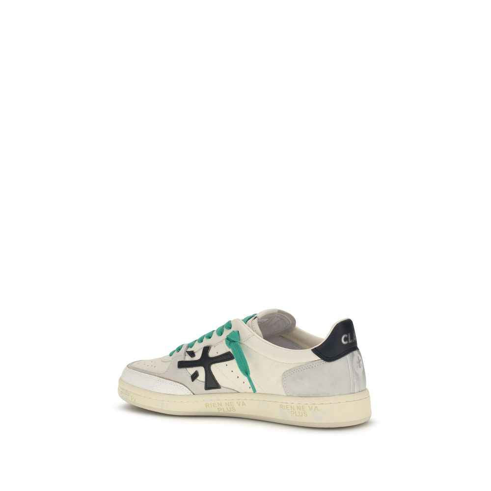 White Calf Leather Bos Taurus Low Top Sneakers