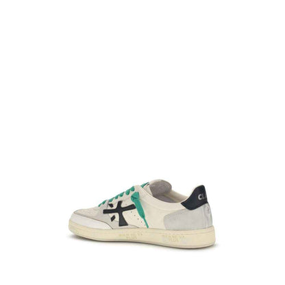 White Calf Leather Bos Taurus Low Top Sneakers
