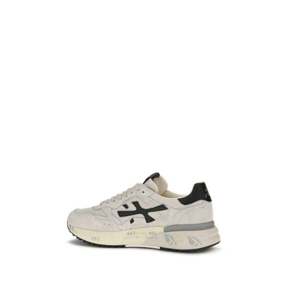White Polyester Low Top Sneakers