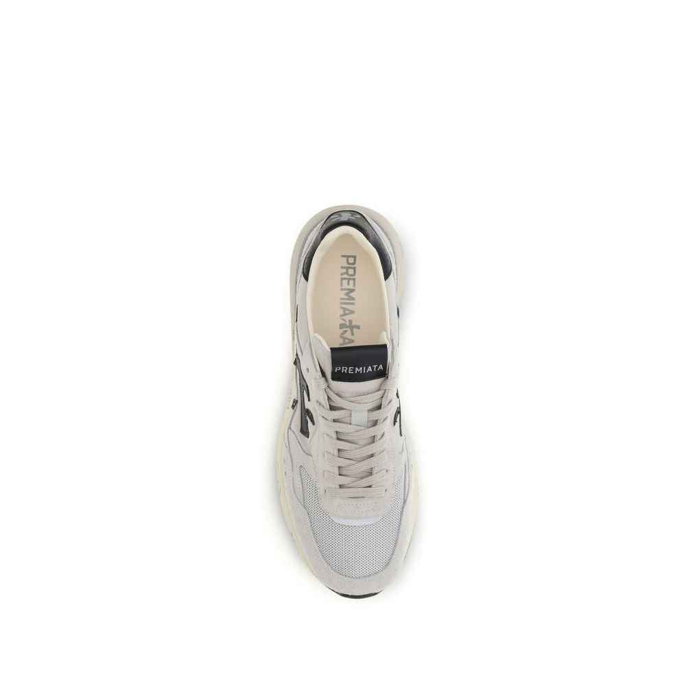 White Polyester Low Top Sneakers