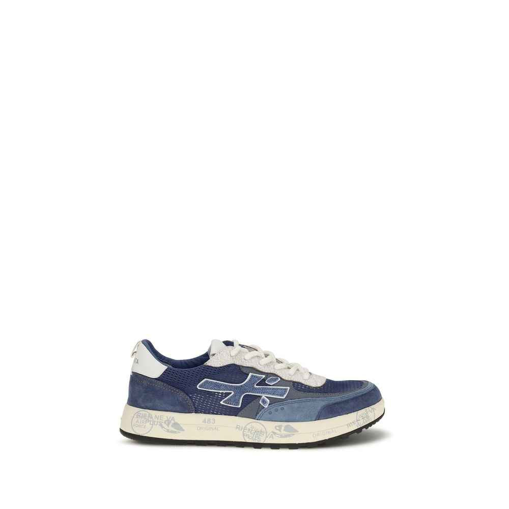 Blue Calf Leather Bos Taurus Low Top Sneakers