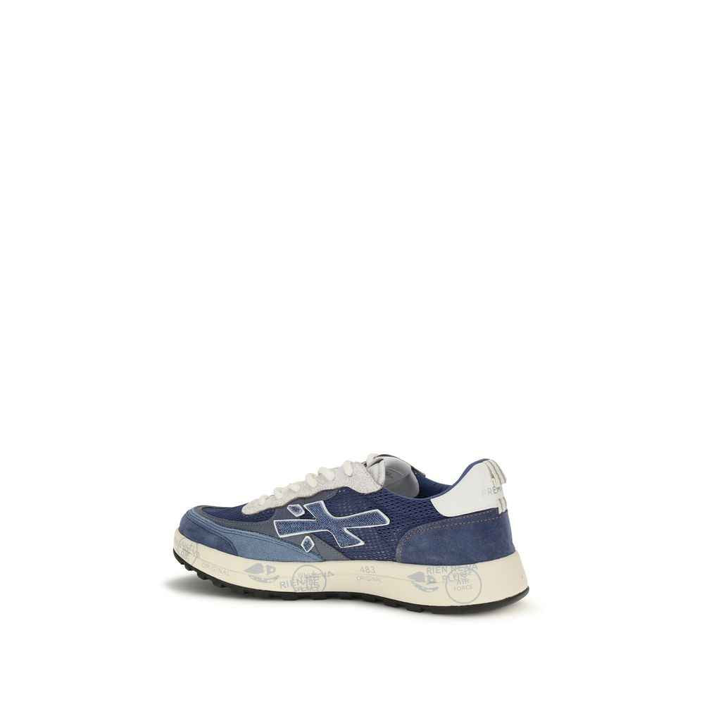 Blue Calf Leather Bos Taurus Low Top Sneakers