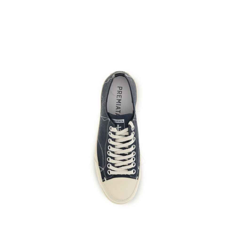 Blue Calf Leather Bos Taurus Low Top Sneakers