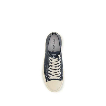 Blue Calf Leather Bos Taurus Low Top Sneakers