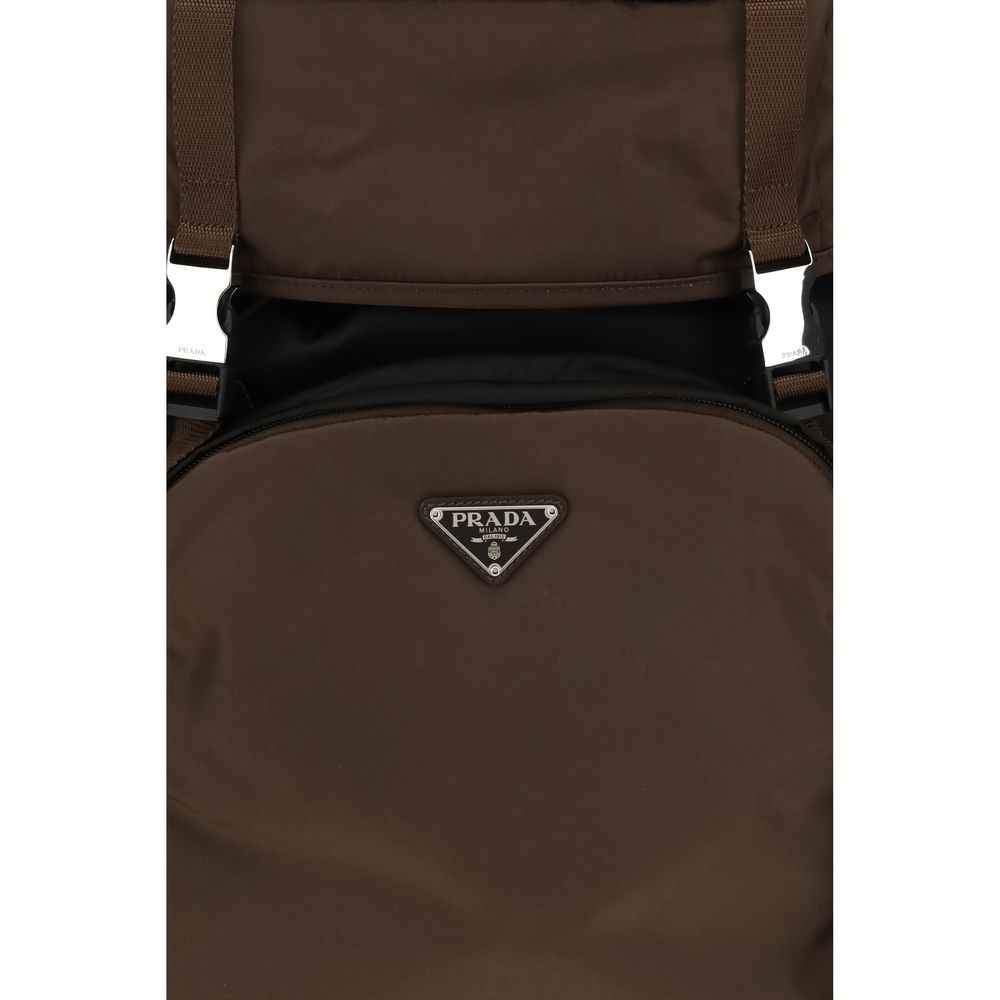 Brown Recycled Polyamide Backpack
