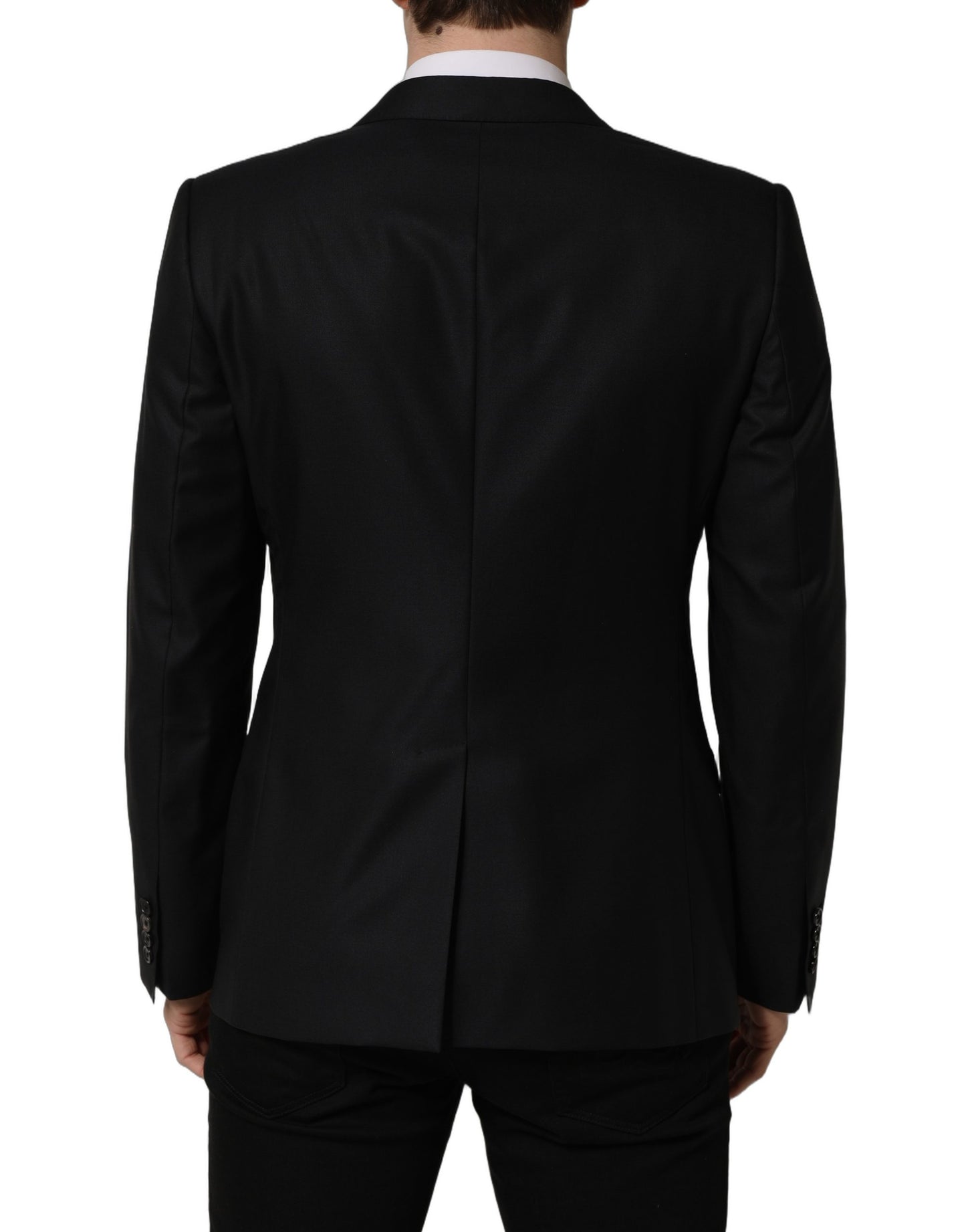 Black Wool Single Breasted Men Blazer Jacket