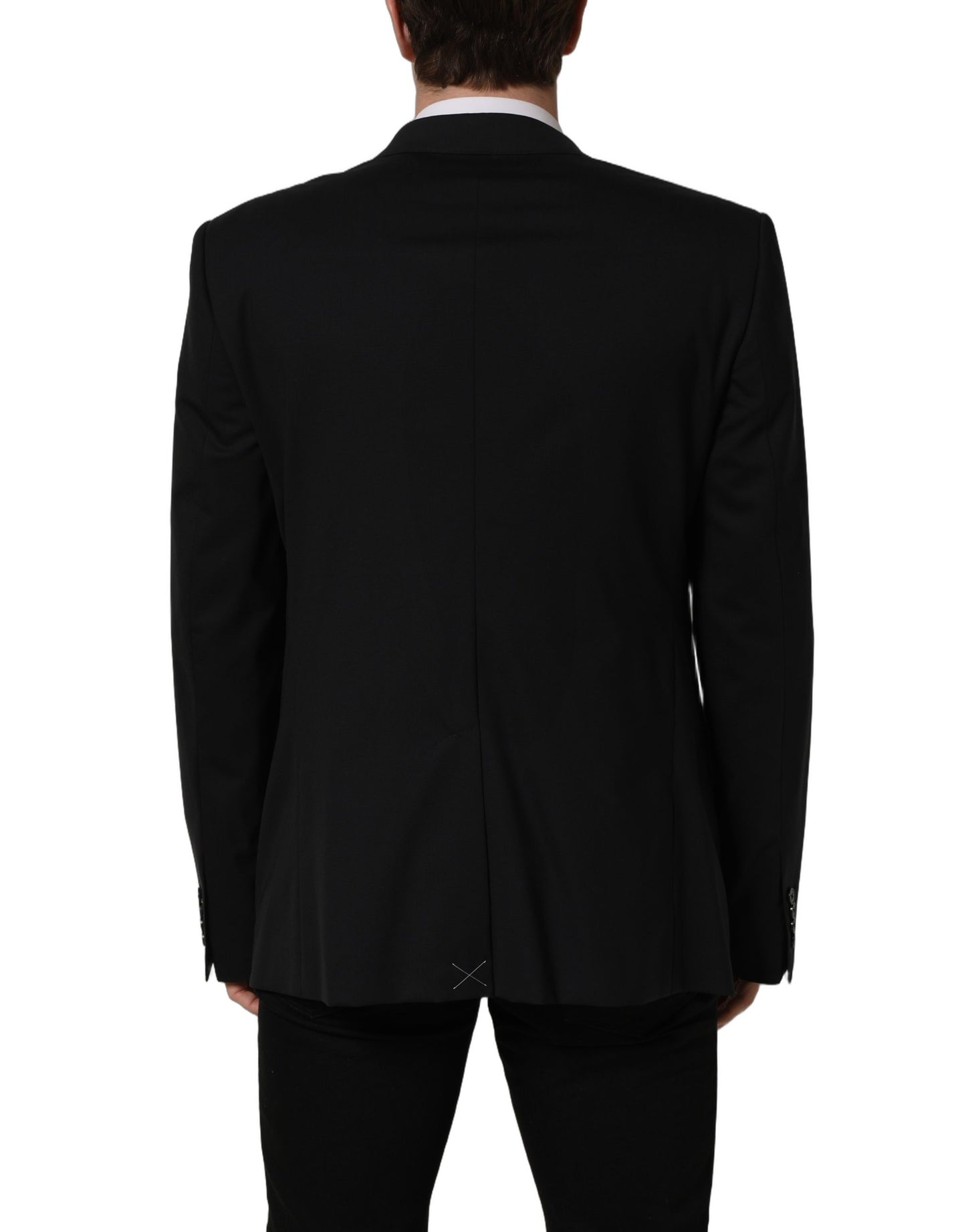 Black Wool Single Breasted Blazer Jacket