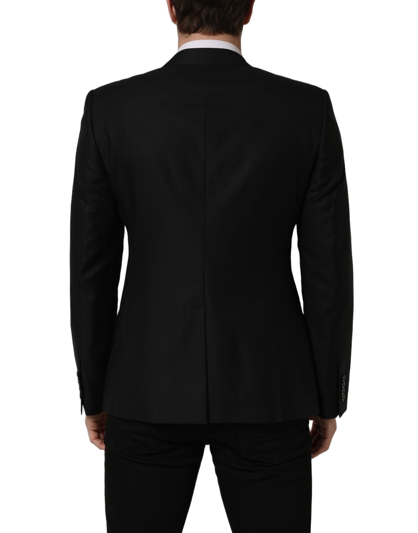 Black Wool Single Breasted Blazer Jacket