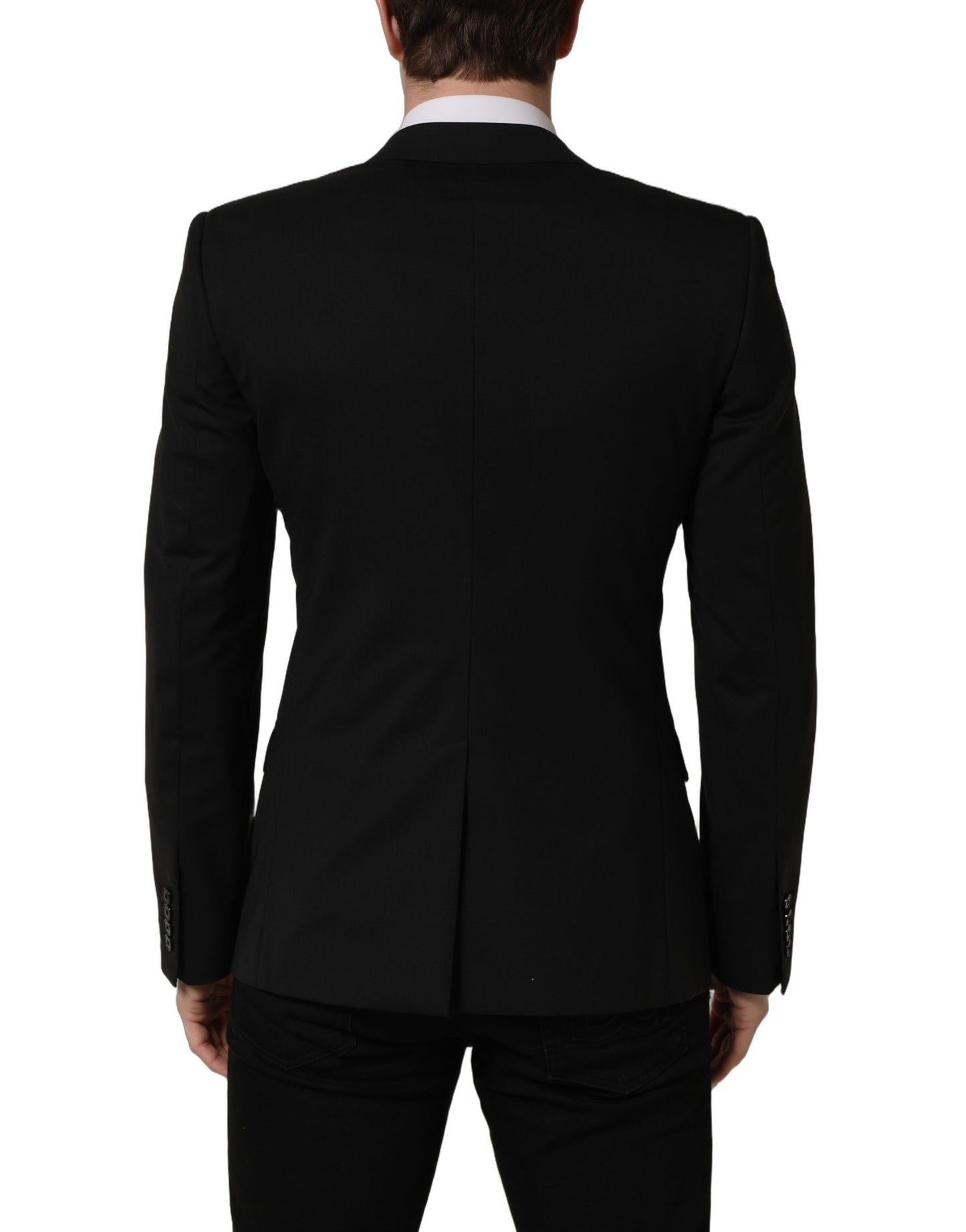 Black Wool Single Breasted Blazer Jacket