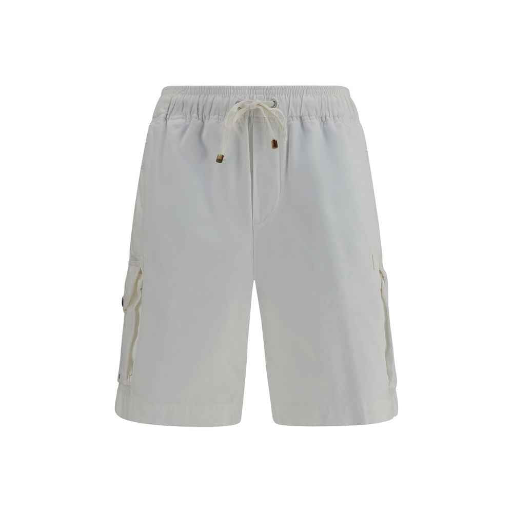 White Cotton Bermuda Shorts