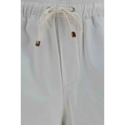 White Cotton Bermuda Shorts