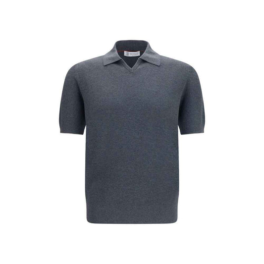 Gray Cotton Polo Shirt
