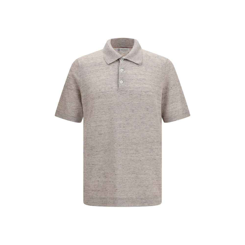 Beige Linen Polo Shirt