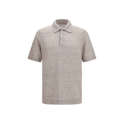 Beige Linen Polo Shirt
