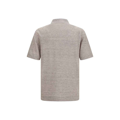 Beige Linen Polo Shirt